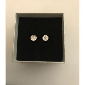 Sparkling 1Ct. Pave Bezel Set Sim Diamond Cluster Stud Earrings~.925 Sterling